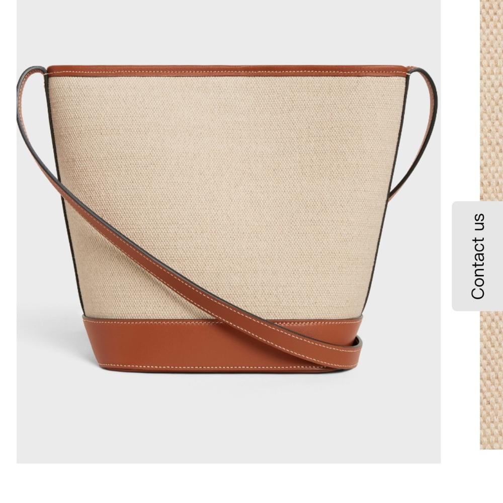 Celine SMALL BUCKET CUIR TRIOMPHE in TEXTILE AND CALFSKIN - Picture 3 of 6